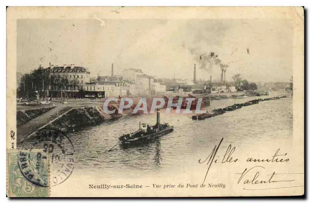 Neuilly-sur-Seine — Ansicht vom Pont de Neuilly — Verlag Valentin - Vorderseite