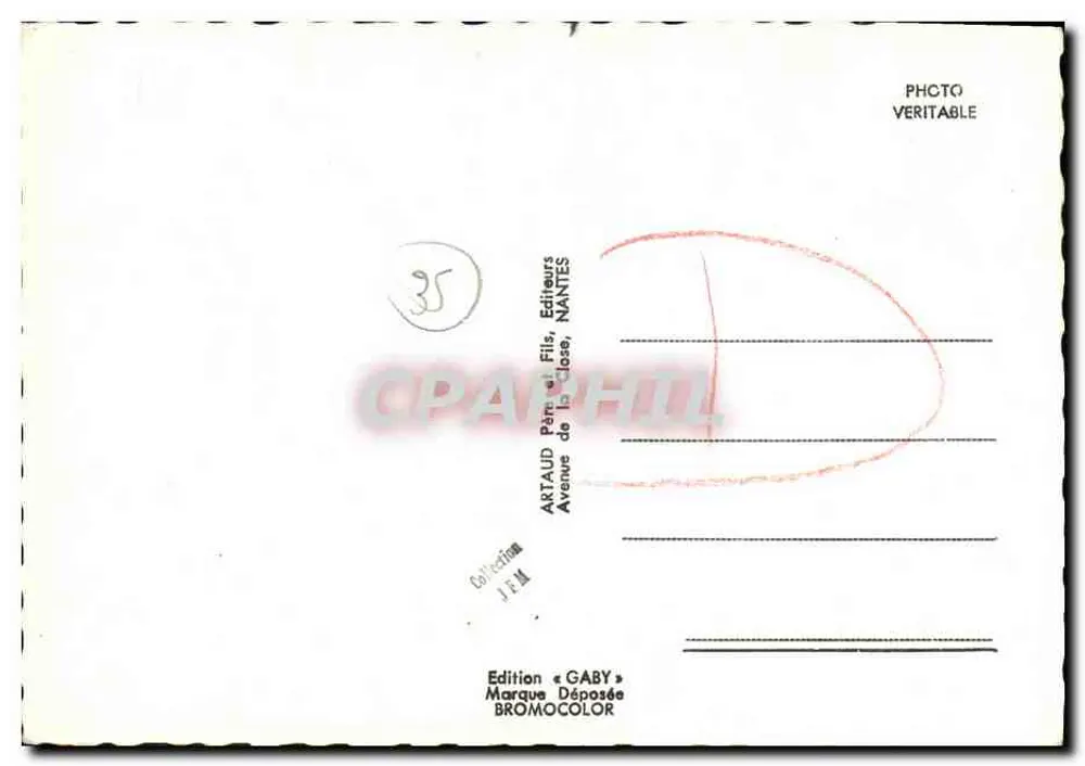 Ille-et-Vilaine — Carta postal panorâmica com mapa e vignettes — Edição Gaby, Artaud Frères, Nantes - Verso