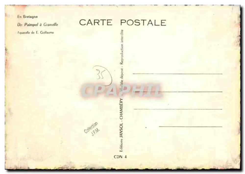 Le Trieux e a Costa de Émeraude — Carta postal ilustrada — Edições Janssol-Chambery - Verso