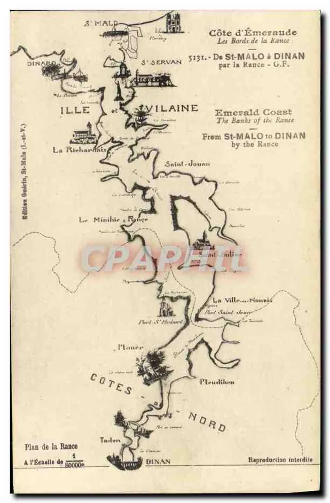 Côte d'Émeraude — Die Ufer der Rance — Ausgabe Gaudin, St-Malo (L.-et-V.) - Vorderseite