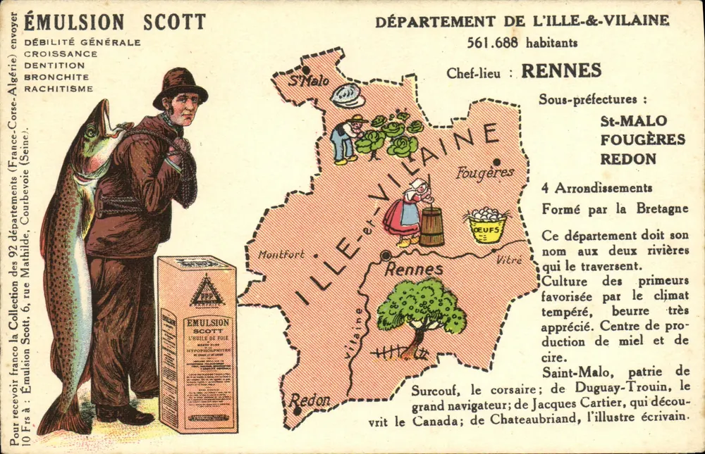 Departement Ille-et-Vilaine — Werbungskarte für Scott Emulsion — Verlag Collection Scott - Vorderseite