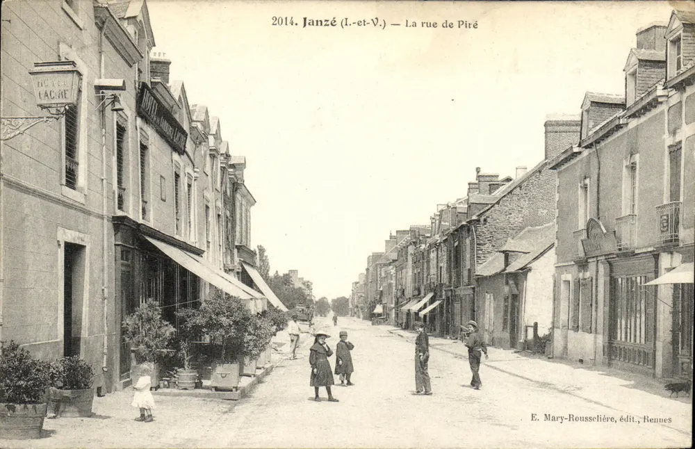 Janzé (I.-et-V.) — A rua de Pire — E. Mary-Rousselière, editor, Rennes - Frente