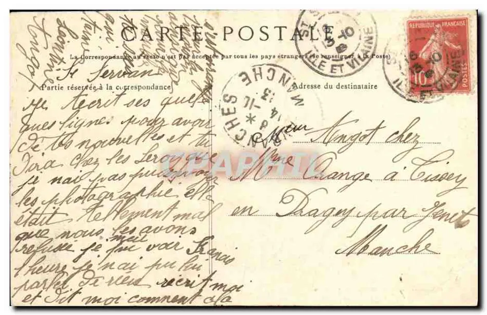 Saint-Servan — Rue Ville Pepin — G.F. (Collection GERMAIN eldest son, Saint-Malo) - Back