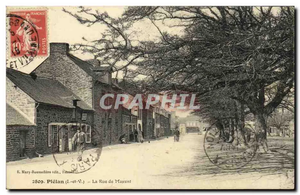 Piélan (I.-et-V.) — A Rue de Maxent — E. Mary-Roussellière édit., Rennes - Frente