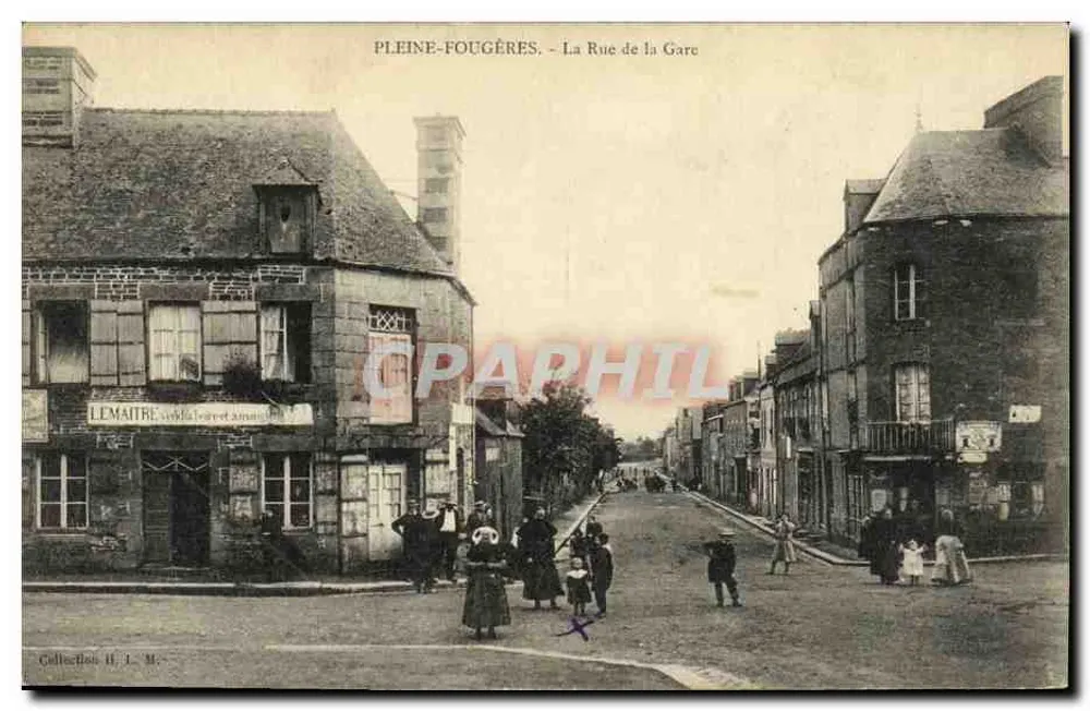 Pleine-Fougères — La Rue de la Gare — Lemaître, éditeur - Vorderseite