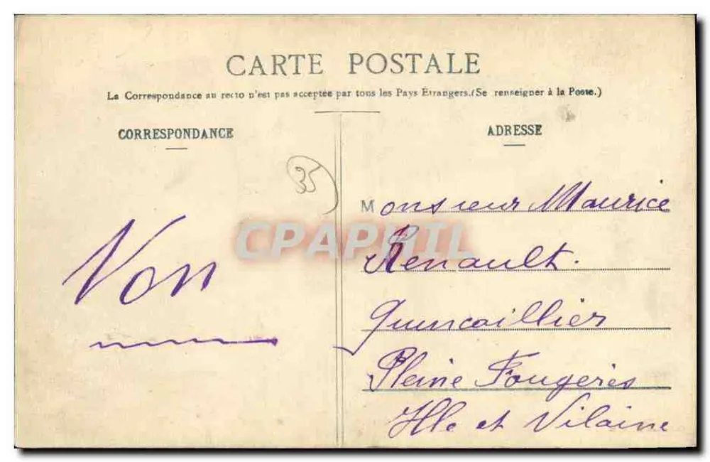 Pleine-Fougères — La Rue de la Gare — Lemaître, éditeur - Rückseite