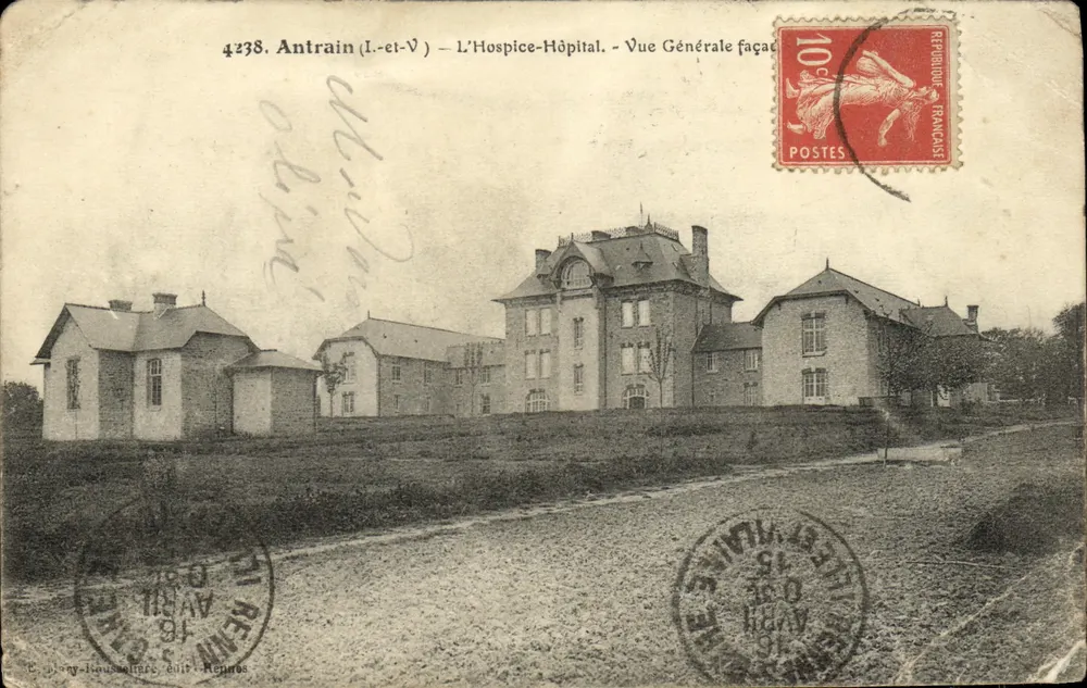 Antrain (L.-et-V.) — Das Hospiz-Krankenhaus — Allgemeine Ansicht der Fassade — Verlag: J. Jong-Raoultière, Verlag Requins - Vorderseite