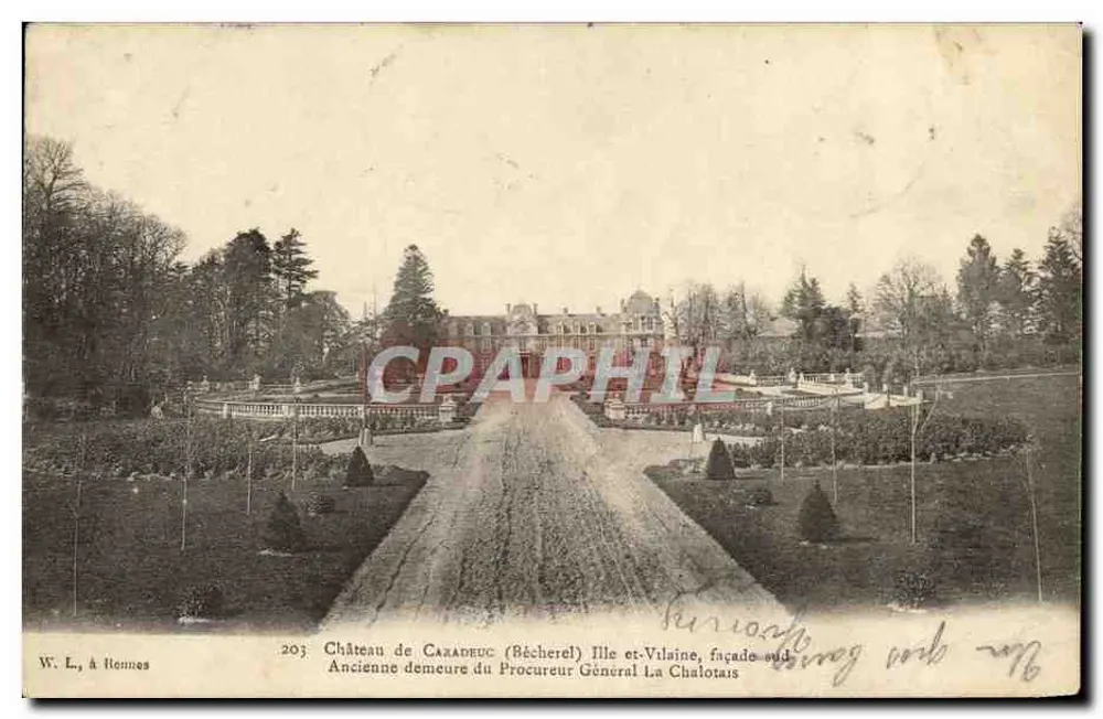 Château de Caradeuc (Bécherel) — Ehemalige Residenz des Generalanwalts La Chalotais — W. L. à Rennes - Vorderseite