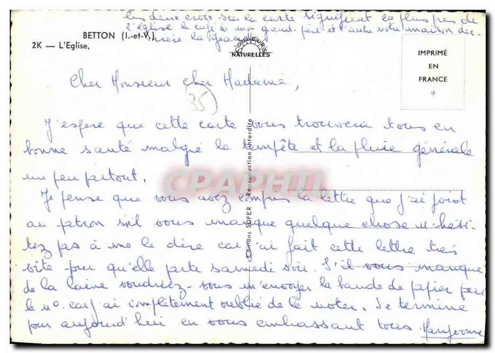 BETTON — A Igreja — Editor: Éditions Naturelles - Verso