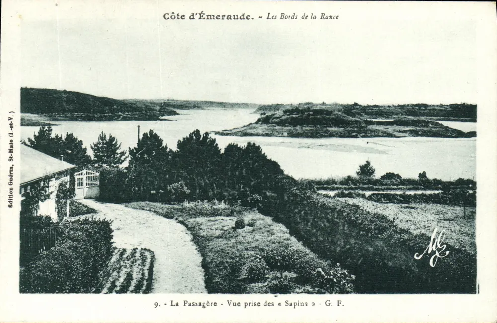 Côte d'Émeraude - Ufer der Rance - Aufnahme von den « Sapins » - G. F. - Edition Guédrin, St-Malo - Vorderseite