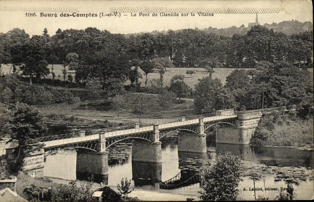 Bourg-des-Comptes (Ille-et-Vilaine) — Die Brücke Glanède über die Vilaine — A. Lainiré, Verlag, Rennes - Vorderseite