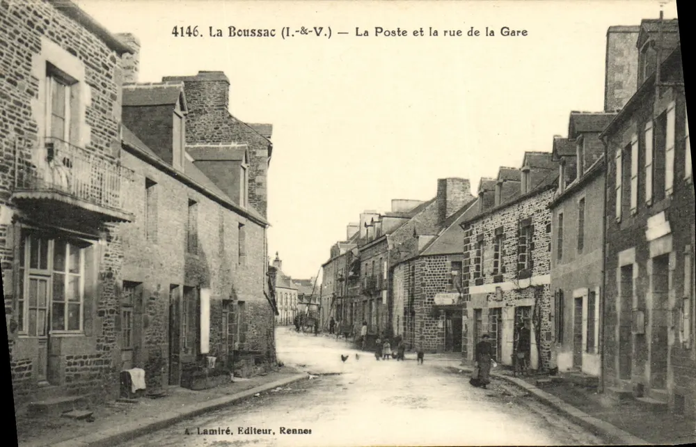 La Boussac (I.-&-V.) — Die Post und die Gasse der Gare — A. Lamiré, Verlag, Rennes - Vorderseite