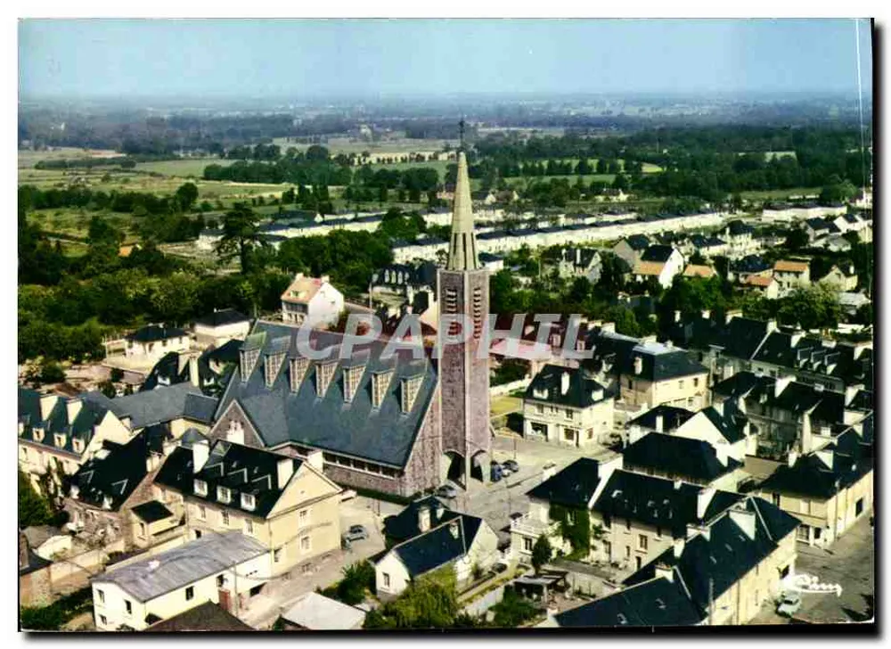 Bruz (Loire-Atlantique) — Vista aerea della chiesa — Tipografia Combier - Recto