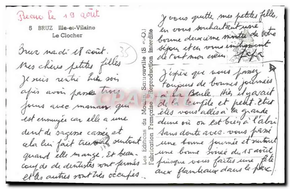 Igreja de Bruz — O Sintrão — Edições do Moulin Sauvouille - Verso