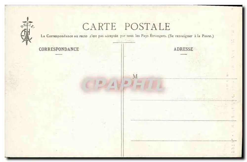 Junge Frau aus Cancale — Studie zu bretonischen Kopfbedeckungen — Col. E. H. n° 2279 - Rückseite
