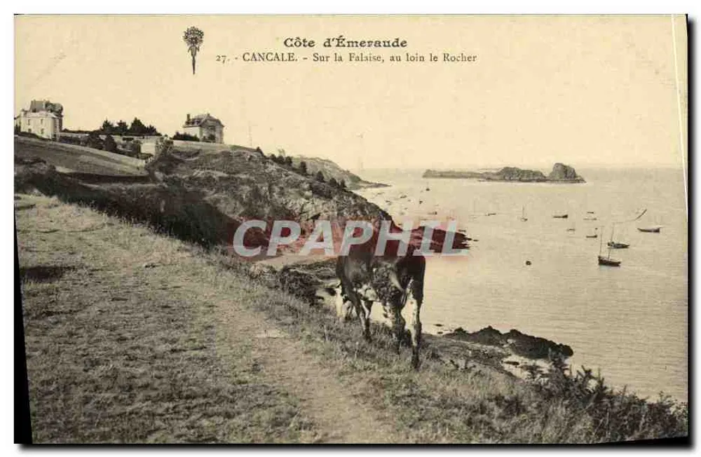 Emerald Coast — Cancale, Ansicht der Klippe mit dem Rocher im Hintergrund — Verlag nicht sichtbar - Vorderseite