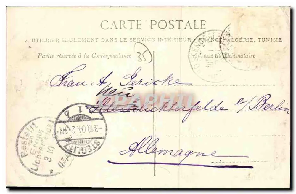 Cancale — Retorno da Pesca G.F. — Carta postal n°3217, Costa da Émeraude - Verso