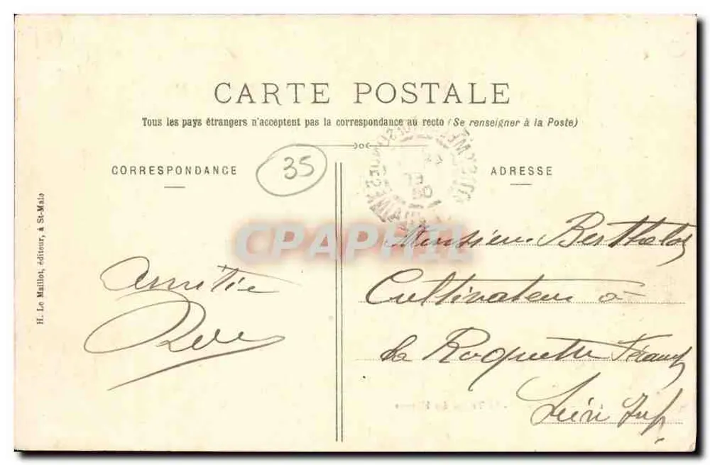Cancale — Le Triage des Huîtres — HLM, n° 35 - Rückseite
