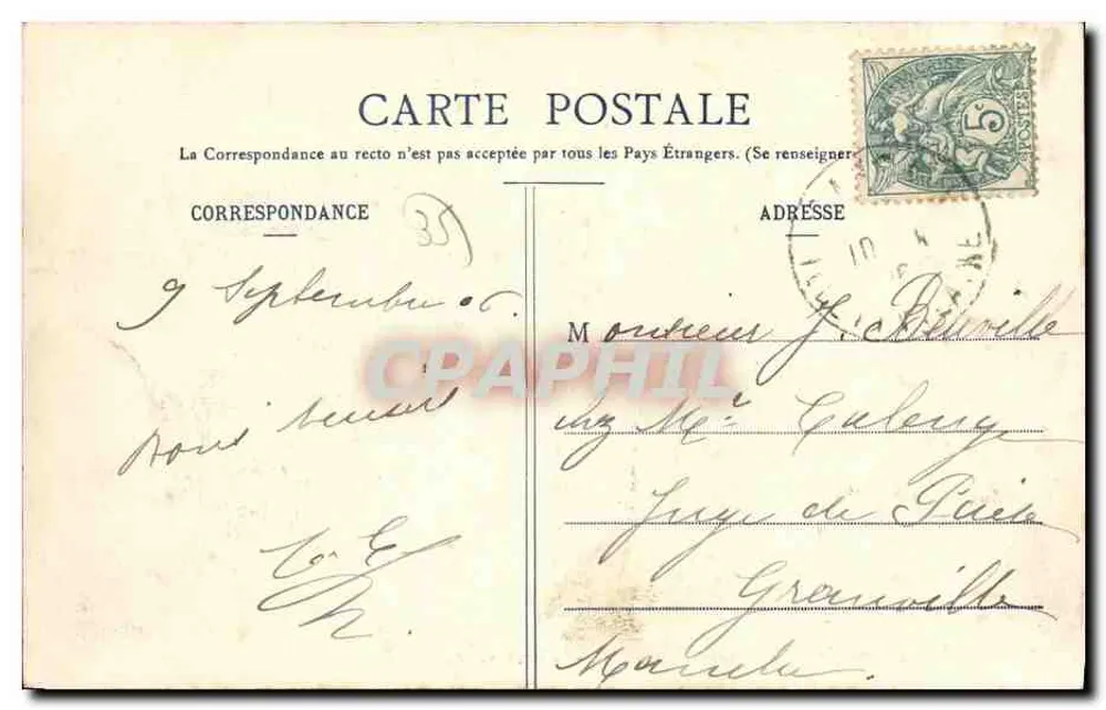 Cancale - Die Houle von den Klippen aus gesehen — anonymer Verlag, Seriennummer 1014 - Rückseite