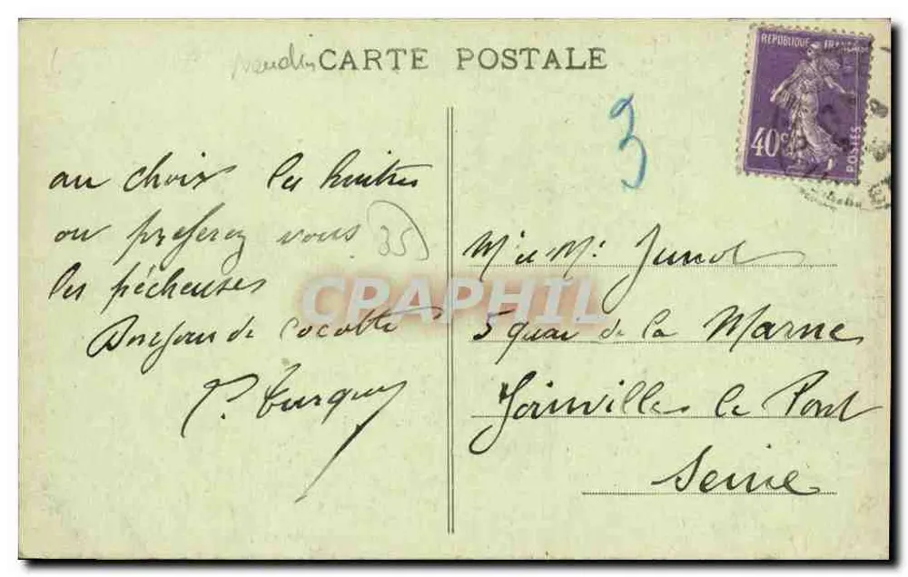 Côte d'Émeraude — Das Verpacken der Austern — G. F. — Edition Guérin, St-Malo (I.-et-V.) - Rückseite