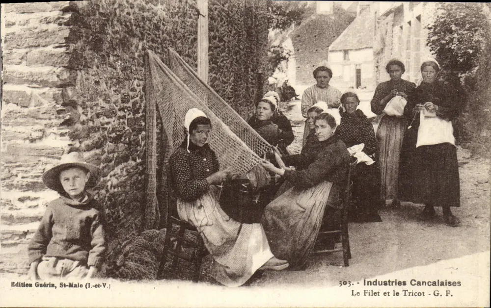 Indústrias de Cancal — A Rede e o Tricô - G. F. — Edição Guérin, St-Malo (I.-et-V.) - Frente