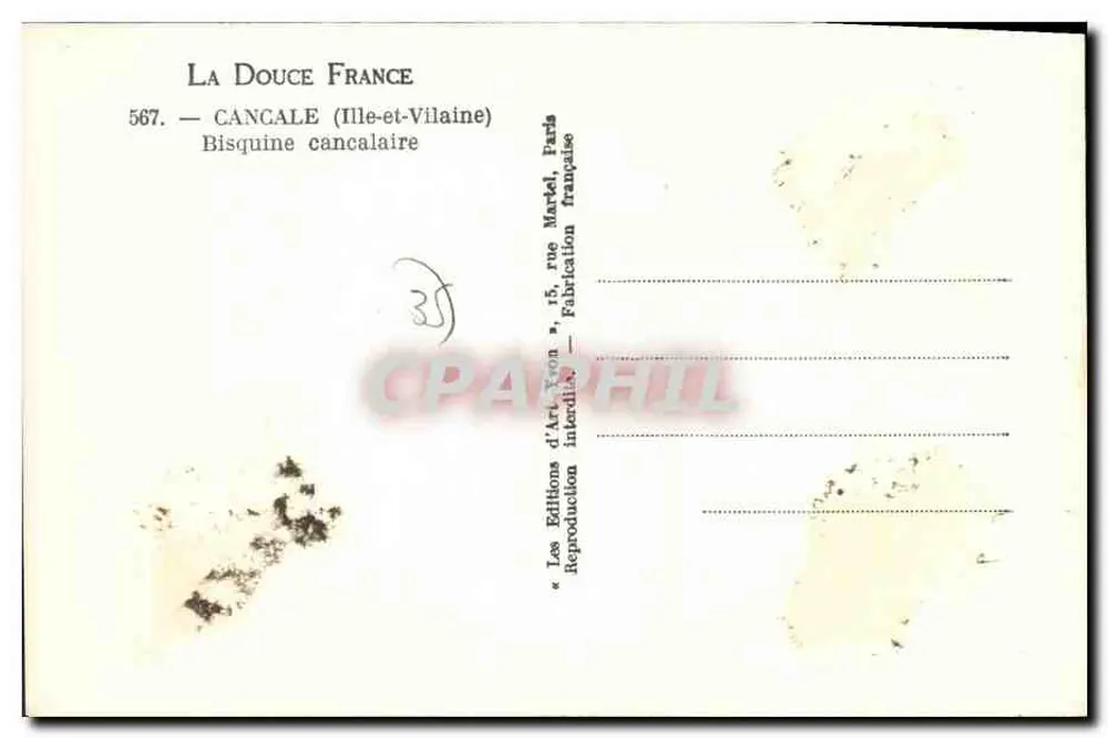 Cancalais — Bisquine cancalaise — Les Éditions d'Art Yvan, Paris - Verso