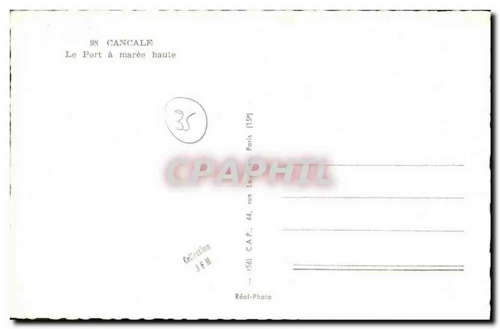 Cancal — A entrada do porto com maré alta — C.A.P. Paris - Verso