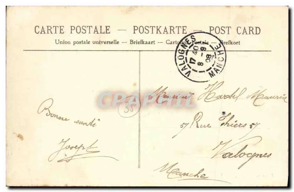 Carfantin — Das Dorf und die Mühle — Verleger nicht sichtbar - Rückseite