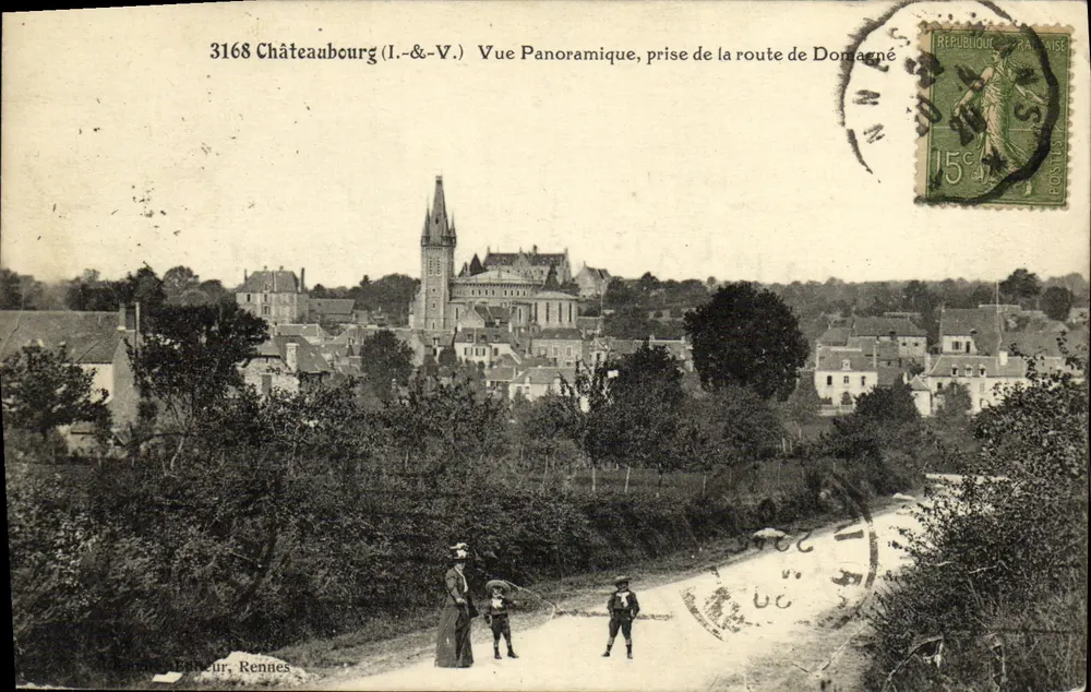 Châteaubourg (I.-&-V.) — Panoramablick vom Domagné-Weg — Verlag Rennes, n° 3168 - Vorderseite