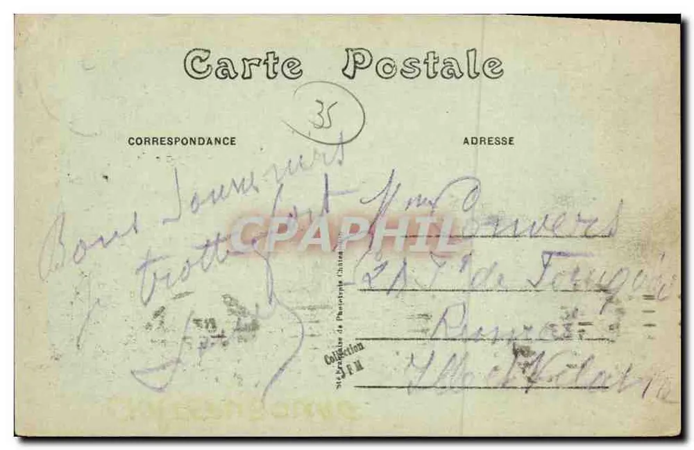 Châteaubourg (I.-&-V.) — Panoramablick vom Domagné-Weg — Verlag Rennes, n° 3168 - Rückseite
