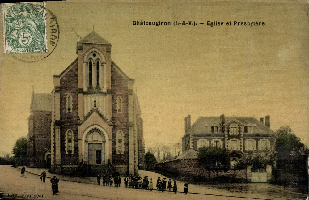 Châteaugiron (I.-&-V.) — Kirche und Pfarrhaus — Verlag Fourneau - Vorderseite