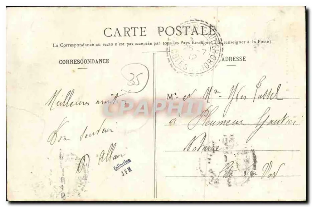 Châteauneuf-de-Bretagne — Ruinen des alten Schlosses — Verlag L. Bovard, Dinan - Rückseite