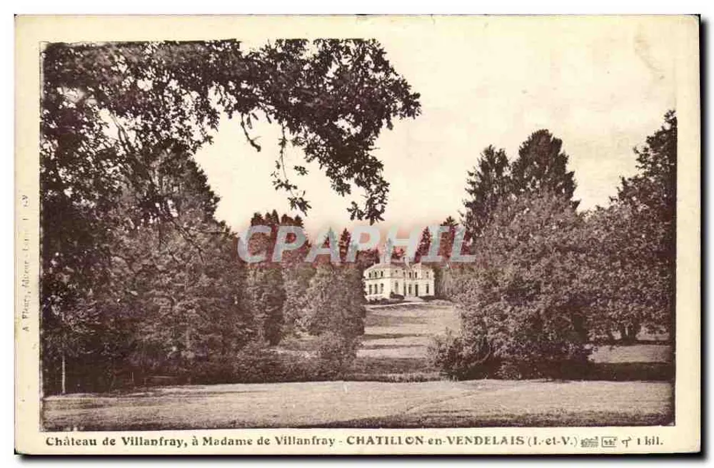 Schloss Villanfray — An Madame de Villanfray — CHATILLON-en-VENDELAIS (Loir-et-Cher) — A. Piat, Rière-lès-Loire - Vorderseite