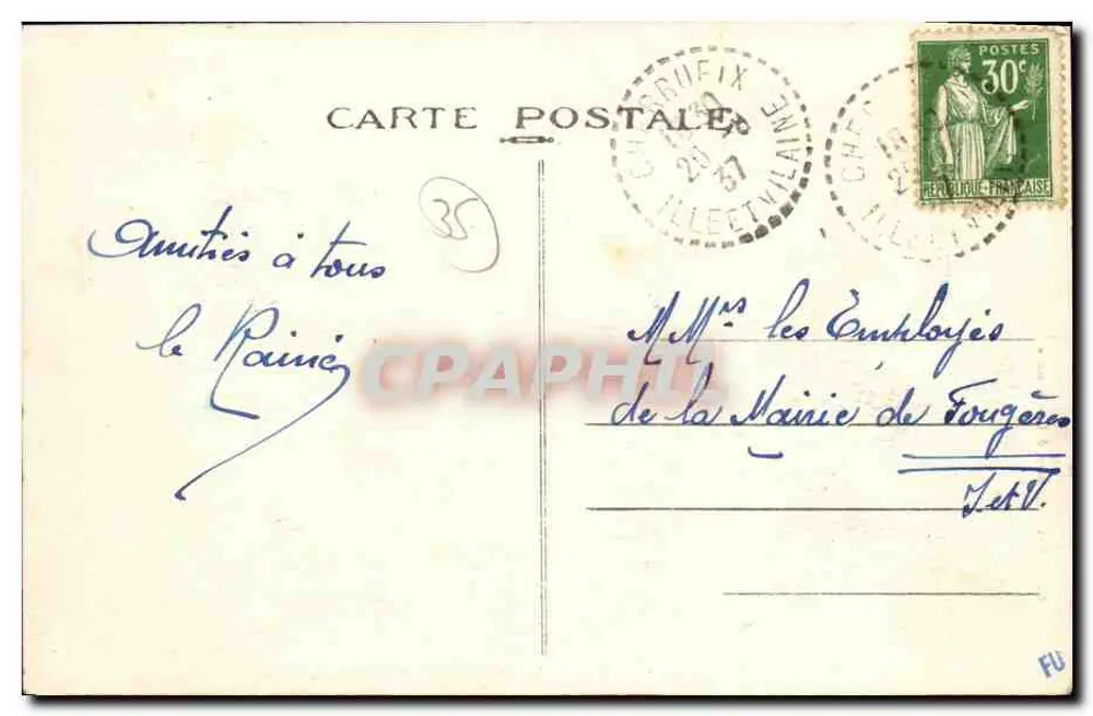 Cherrueix (Ille-et-Vilaine) — Die Ferienkolonie am Strand — Garnieret Coonnier, Verlag Rennes - Rückseite