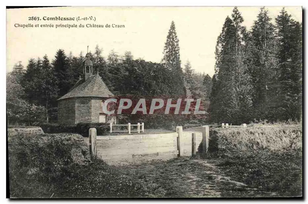 Kapelle und Haupteingang des Schlosses Craon — Comblessac (Loir-et-Cher) — n° 2863 - Vorderseite