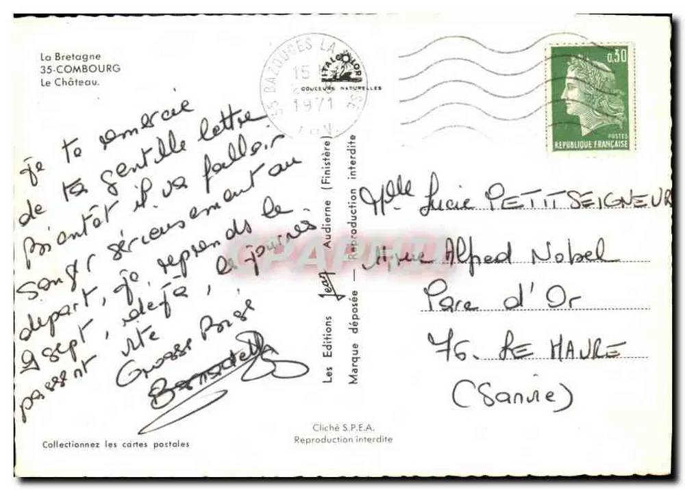 Castelo de Combourg — A Bretanha — Edições S.P.E.A. - Verso