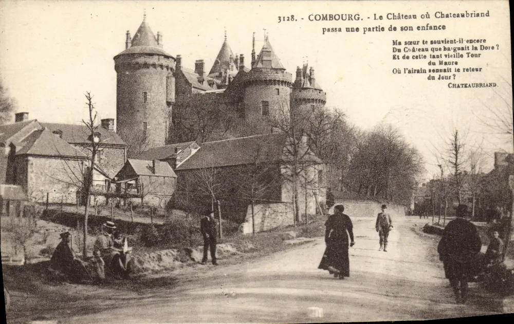 Combourg — O Castelo onde Chateaubriand passou parte de sua infância — editor Laurent & Cie, n° 3128 - Frente