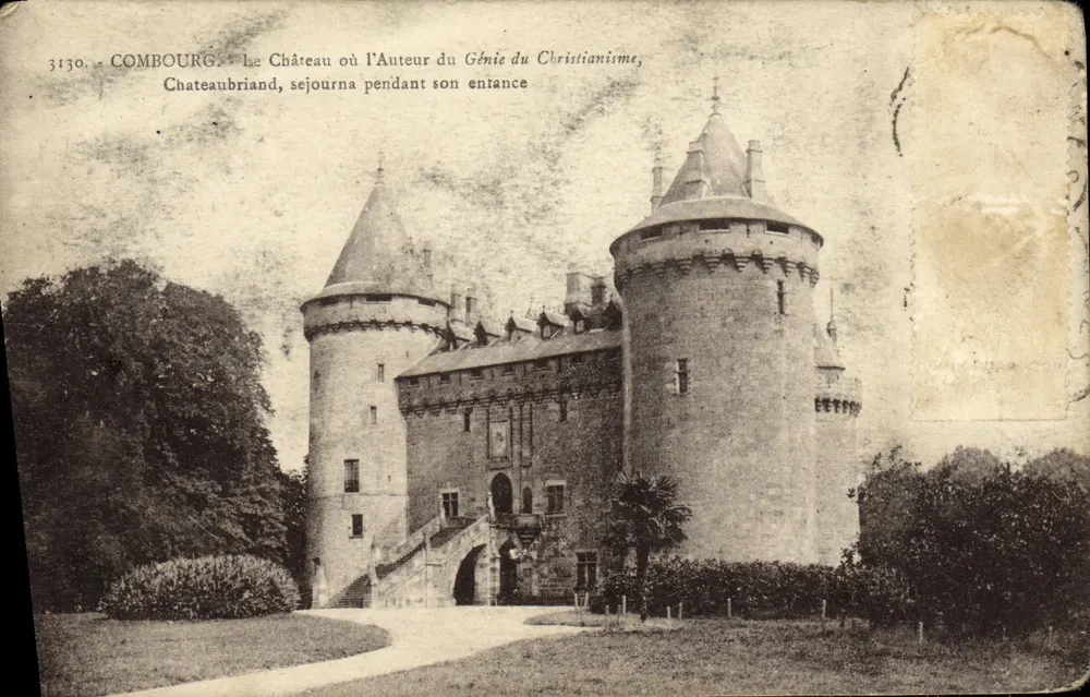 Combourg — O Castelo onde o Autor do Gênio do Cristianismo, Chateaubriand, esteve durante sua entrada — Laurent & Réaume, n°3130 - Frente