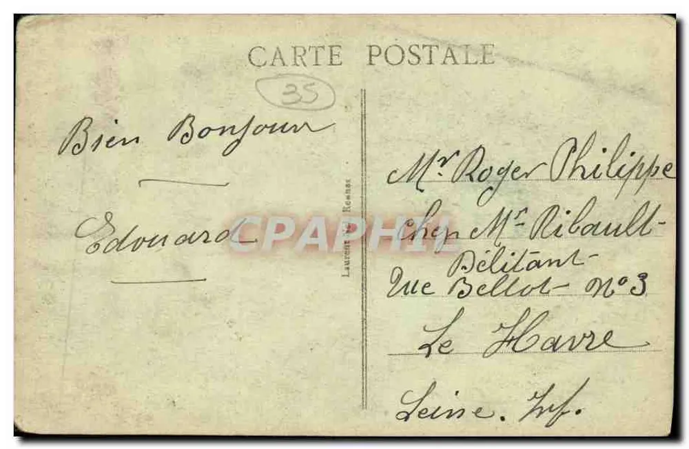 Combourg — O Castelo onde o Autor do Gênio do Cristianismo, Chateaubriand, esteve durante sua entrada — Laurent & Réaume, n°3130 - Verso