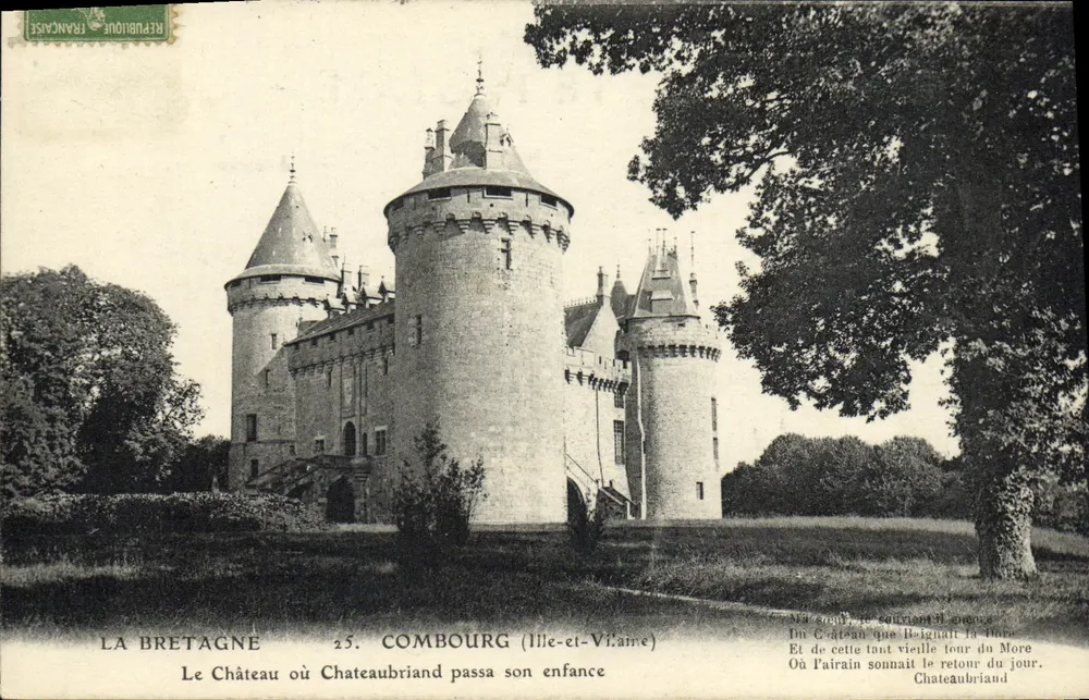 Schloss Combourg — Das Schloss, in dem Chateaubriand seine Kindheit verbrachte — Bretagne 25 - Vorderseite