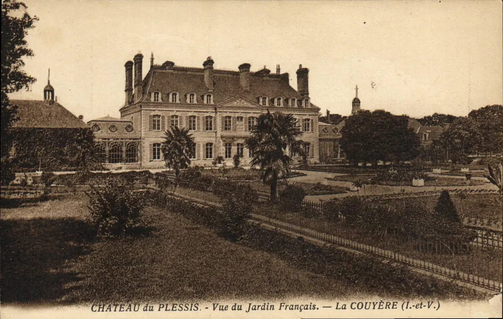 Schloss du Plessis — Ansicht des französischen Gartens — La Couyère (I.-et-V.) - Vorderseite
