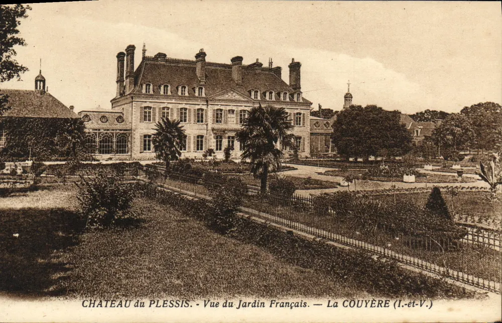 Schloss du Plessis — Ansicht des französischen Gartens — La Couyère (I.-et-V.) - Vorderseite
