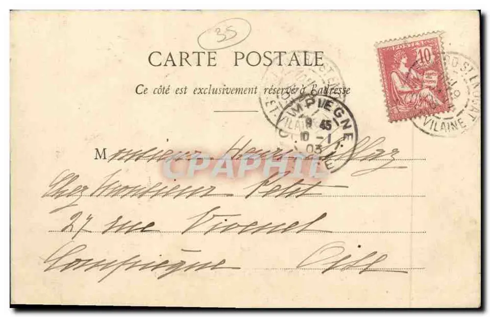 Dinard — A Praia e a Malouine — G. F. - Milles Deymas, editor - Verso