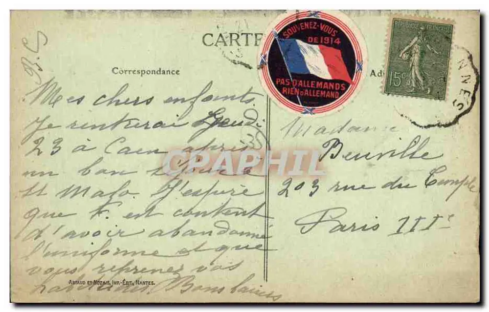 St-Malo — Rue St-Vincent — Côte d'Emeraude — Editor Chiffreur, n°66 - Verso