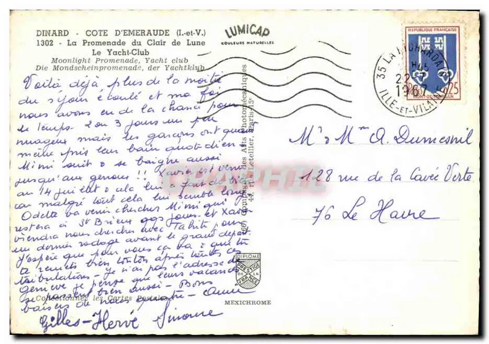 Dinard - Côte d'Émeraude — Promenade du Clair de Lune — Lumicap - Rückseite