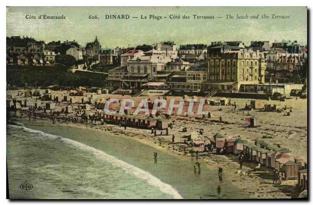 Dinard — A Praia — Costa das Terrasses — Editor E.P.D. n° 606 - Frente