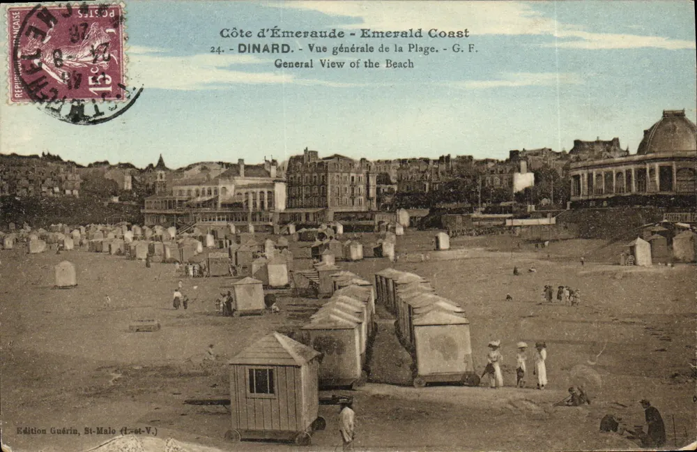 Dinard - Vista geral da Praia - G.F. - Edição Guérin, St-Malo (Lest-V.) - Frente