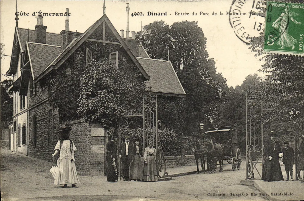 Dinard - Entrada do Parque da Malouine — Costa da Esmeralda, 1902 — Coleção Germán filho mais velho, Saint-Malo - Frente