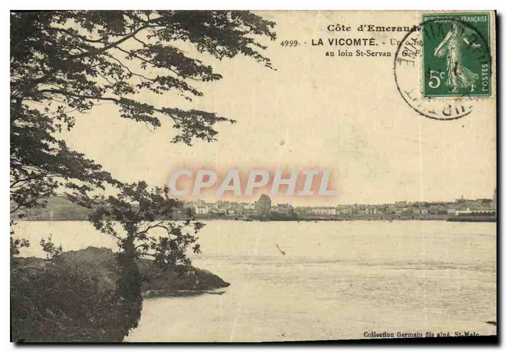 Côte d'Emeraude - La Vicomté, vue au loin de St-Servan - Frente
