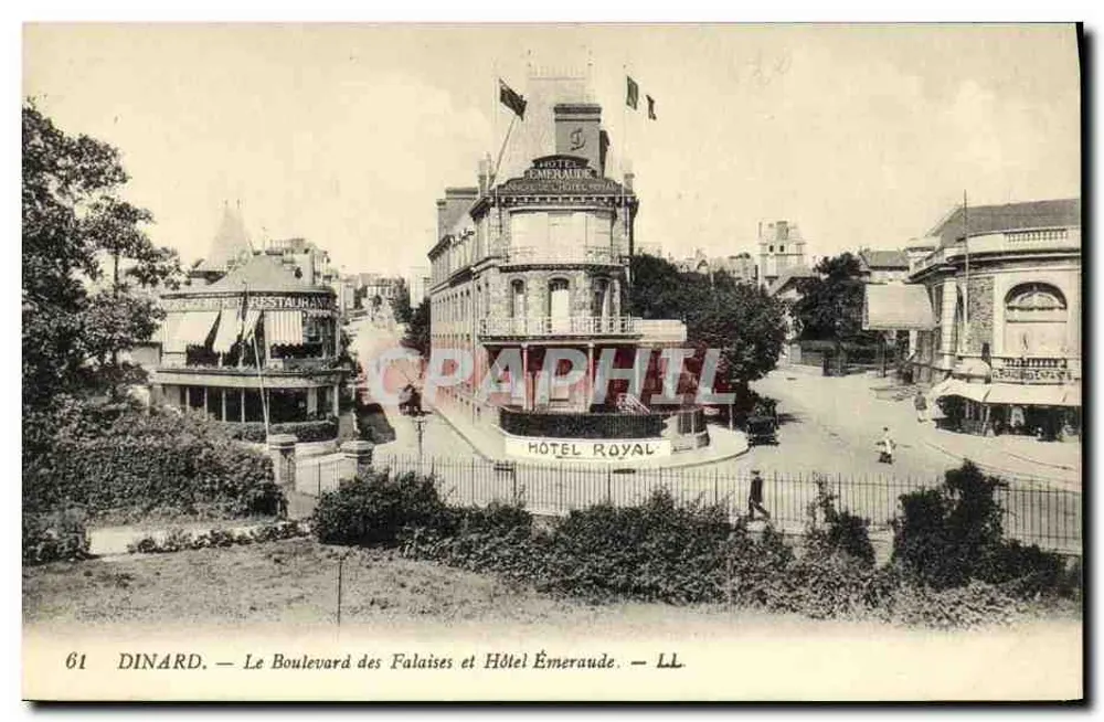 Dinard — Der Boulevard des Falaises und das Hotel Émeraude — LL - Vorderseite